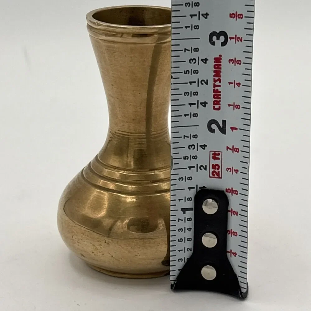 Vintage Miniature Brass Vase 3.2